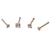 50 stks / partij Rose Gold CZ Gem Neu Ringen 20G Nostril Ring Schroef Stud Body Piercing Sieraden Chirurgisch Staal