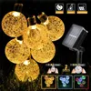 8 Modes Solar Light Crystal Ball 5M/7M/9.5M/12M/ LED String Lights Fairy Lights Garlands For Christmas Party Outdoor Decoration 211122