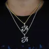 Hip Hop Turkish evil eye lucky bling iced out pendent necklace gold filled rope chain tennis jewelry for cool streetboy