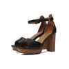 Dress Shoes Summer Woman Genuine Leather Elegant Wood High Heeled Pumps Fashion Platforms Female Sandals