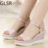Size 35-40 2020 New Novelty Summer Female Sandals Women's Wedges Super High Heels Shoes Woman Collocation Daily Dress W303 Y0721