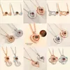 100 Language I Love You Rhintone Magnetic Pendant Projection Necklace for women girl