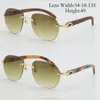 Wholesale Selling Rimless Original Wood Sunglasses Metal Unisex Large Square Fashion Wooden Sun glasses Goggle C Decoration Shield UV400 Lens Male and Female