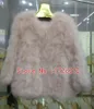 Women's Fur & Faux Women Real Turkey Feather Coat Outerwear Medium-long Female Ostrich Jacket