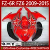 Kit de corpo para Yamaha FZ6N FZ6 FZ 6R 6N 6 R N 600 09-15 Brilho TRABALHO RED 103NO.38 FZ-6R FZ600 FZ6R 09 10 11 12 13 14 15 FZ-6N 2009 2010 2012 2013 2014 2015 OEM Feeding