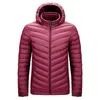 DARPHINKASA hommes hiver Parka manteau veste imperméable à capuche chapeau détachable couleur unie Ultra léger femmes 211214