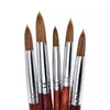 Nagelborstar 1st Sable hårborste akrylmålning lätt att skissera manikyrpulver trähandtag Professionella konstverktyg