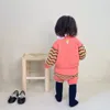 幼児の女の子の服を編むロンパースイートセット秋の春のセーターセット