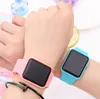 Good Sales Childrens Led Watch Creative Square Dial Fashion Luminous Watches Students Candy Colorful Jelly Electronic Digical Wristwatches