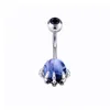 Kroppspiercing Smycken Svartvitt Peach Heart Belly Knapp Ringar Kit Navel Barbells