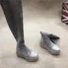 Boots High Women Long Long Botas Mujer Invierno 2021 على أزياء الركبة المرنة Feminina Zapatos de