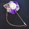 Stift brosches high-end band rose brosch bladblommor lång nål och för män kostymer skjorta krage smycken tillbehör Seau222