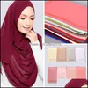 Bandanas Kapelusze, Rękawiczki AessorsorWomen Plain Bubble Szyfon Hidżab Wrap Printe Solid Color Szale Szal Szalik Muzułmanin Hidżabów Moda Głowa