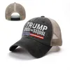 Donald Trump 2024 Baseballkappe Patchwork Washed Distressed Outdoor Sports bestickt Trumps The Sequel Mesh Hats DD200