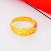 Bague traditionnelle sculptée en étoile pour femmes, en or jaune 18 carats, cadeau de fête de mariage