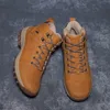 Botas Brand Inverno Homens À Prova D 'Água Sapatilhas de Couro Ao Ar Livre Caminhada Confortável Trabalho Lace-Up Men Sapatos