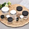 5g 10g Glass Bottle Cosmetic Empty Jar Pot Makeup Face Cream Container with Black Silver Gold Color Lid and Inner Pad Packing Bottles