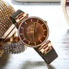 Curren Proste klasyczne zegarki kwarcowe ze stali nierdzewnej Bransoletka Nowe Eleganckie Wristwatches Kobiet Relogios Feminino Q0524