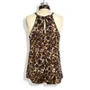 Women's Tank Top Vest Hanging Neck Sleeveless Leopard Vest Female Summer Sling A Base Blouse Beach Sexy women's Tee tops 210702