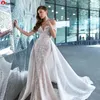 trumpet wedding dresses detachable train