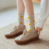 Women Socks Instime 2 Par/Pack 2022 Autumn Vintage Flower Cotton Crew Cut Winter Size 35-39 Hosiery