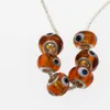 10 ألوان lampwork مورانو الشر العين الزجاج سحر سبيكة فضفاض الخرز 14x10mm صالح الأوروبي سوار مجوهرات العثور L1666 100 قطعة / الوحدة