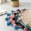 Round Room Rug Nordic Carpet Around 90x90cm Solid Yarn for Knitting Bedroom Children's Spherical Decoration Alfombra 220301