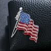 Fashion Crystal Handmade Brooches United States Flag Lapel Pins Unique Rhinestone Jewelry Gift