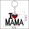 Key Rings Jewelry Enamel Alloy I Love Mom Dad Papa Mama Heart Pendant Keyrings Fathers Day Mothers Gifts Keychain Drop Delivery 2021 Qknrq