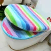 Badkamer Zitting Set Thicken Soft Coral Velvet Rainbow Color Rits Toilet Case Warm Waterdicht WC Potty Cover SWZ030