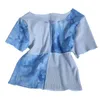 Mode lässig Tie-Dye Abnehmen Kurzarm T-Shirt Top für Frauen Sommer koreanische Nabelohren T-Shirt T-Shirts 210420