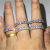 2020 Anello di promessa dell'eternità Anello in argento sterling 925 con diamante Anelli di fidanzamento con fascia nuziale per le donne Gioielli da uomo con dito