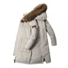 Çıkarılabilir Kürk Kapüşonlu Beyaz Ördek Aşağı Parka Erkek Sıcak Kış Ceket -30 Derece Çok Cep Kapüşonlu Ceket Erkek Casual Erkek Ceket 211206