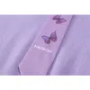 Automne Hiver Femmes Style Preppy Coréen Chandail Tricoté Pull À Manches Longues Violet Pull Décontracté Pulls Tops Survêtement 210417
