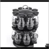 Storage Bottles Jars 360°Rotating Stainless Steel Jar Container Rack For Coffee Sugar Connt Spice Restaurant Kitchen Supplies V8Nrj Jc4Nk