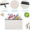 Pencil Väskor 15st Blank Canvas DIY Craft Zipper Pouches Case för smink toalettartiklar Stationär lagring 8,3 x 4,7 tum