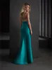 EleAgnt Mother of the Bride Dresses Pärlor Appliced ​​spets aftonklänning Halva ärmarna Sidan delad Ruched Satin Tail Formal Mother's Wear