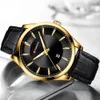 Mode Casual Watches Clock Curren Nya Män Luxury Brand Watch Enkel Quartz Armbandsur med Läder Man Klockor Svart Q0524