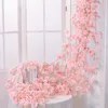 Guirlandes de fleurs décoratives 2pc 180cm chaîne de fleurs de cerisier artificielle guirlande de mariage guirlande lierre soie fausse vigne pour la décoration de la maison de fête