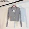 MATAKAWA Bottoni sexy a maniche lunghe Maglione da donna Patchwork Moda Maglioni sottili a costine Cardigan lavorato a maglia da donna 210513