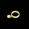 Bijoux de créateur de mode 316L titane plaqué or anneaux en forme de coeur double coeurs femme pour femmes hommes or comme cadeau261P