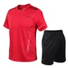 Sommar Tracksuit män lös t-shirt med shorts tillsammans Mens Kläder Fotbollskjortor Håll coola satser över storlek m till 5xl 210806