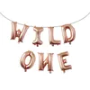 Party Decoration 7 Pcs/set Cute Baby 1st Birthday Balloons 16inch Letter Foil WILD ONE Decorations Favor Supplies