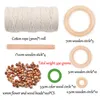 Gartenbedarf Sonstiges 1/74PC DIY Makramee-Schnur, natürliches Baumwollseil mit Holzring, geflochtener Beißring, Wandbehang, Pflanzenaufhänger