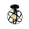 Moderne Nordic Black Smeedijzer E27 LED Plafondverlichting Lampen voor Keuken Woonkamer Slaapkamer Studie Balkon Porch Restaurant Cafe Hotel 2.5