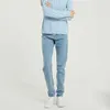 Wixra Basic Jeansソフトパンツハーレム女性ストレートアールマッチハイウエストファムロングデニムの女性プラスサイズ210629