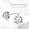 Real 100% 925 Sterling SIlver 0.5/1.2 Carats D Color Moissanite Earrings Studs For Women Certificate Flower Kpop Diamond Jewelry