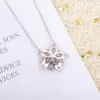 꽃 디자인과 여성을위한 반짝이 다이아몬드가있는 S925 실버 펜던트 목걸이 웨딩 쥬얼리 선물 상자 PS4810