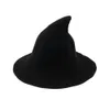Halloween Witch chapéu diversificado ao longo do boné de lã de ovelha Knitting chapéu de fêmea feminino moda bruxa apontou balde bacia