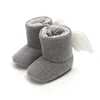 Boots Winter Infant Knitted Snow Soft Sole Cute Wing First Walker Toddler Plush Lined Prewalker Fleece 0-18M